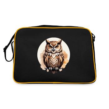 hibou cool plumes élégantes dans cet oiseau design - Sac Retro - noir/or - Dos