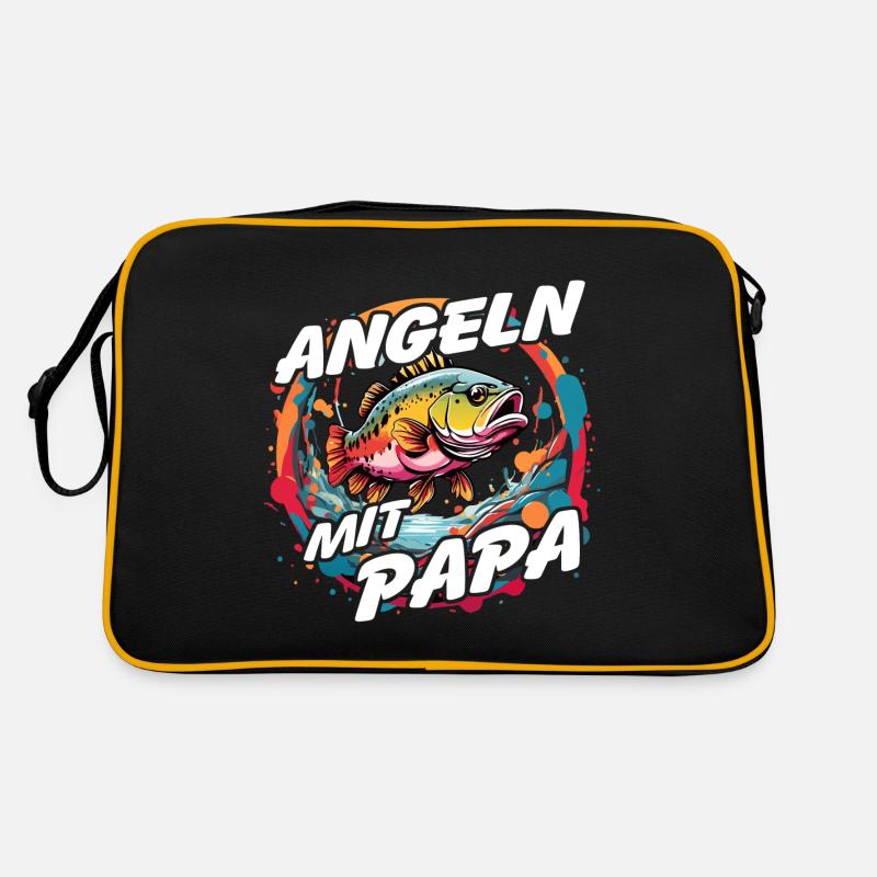 Fishing with dad with colorful fish design Retro Bag