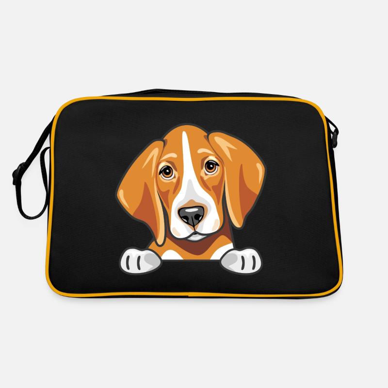 Spähender süßer trauriger Foxhound Retro Tasche