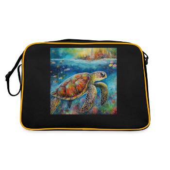 Modern & Colourful Turtle Wall Art by Bodhi - Retro Bag - black/gold - Back