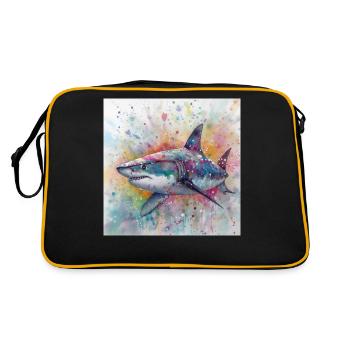 Modern & Colourful Shark Wall Art by Bodhi - Retro Bag - black/gold - Back