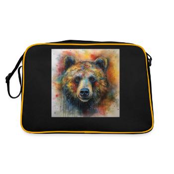 Modern & Colourful Grizzly Bear Wall Art by Bodhi - Retro Bag - black/gold - Back