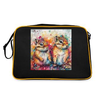Modern & Colourful Chipmunks Wall Art by Bodhi - Retro Bag - black/gold - Back
