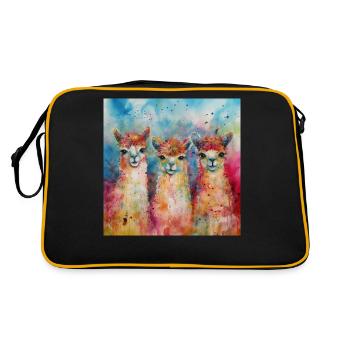 Modern & Colourful Alpaca Wall Art by Bodhi - Retro Bag - black/gold - Back