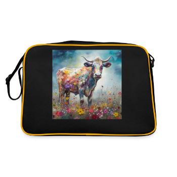 Vibrant Cow Art - Retro Bag - black/gold - Back