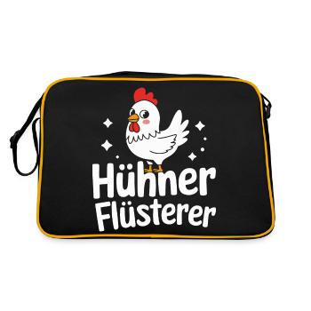 chicken chickens farmer farmer farm - Retro Bag - black/gold - Back