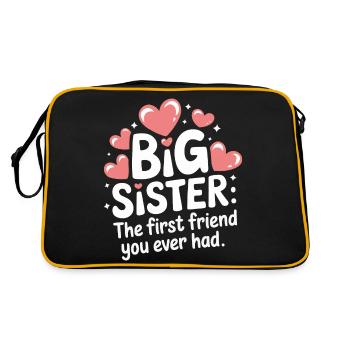 Sœur, Frère ou sœur, Famille - Sac Retro - noir/or - Dos