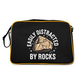 Experte für Geologie Gestein Geologe - Retro Tasche - Schwarz/Gold - Hinten