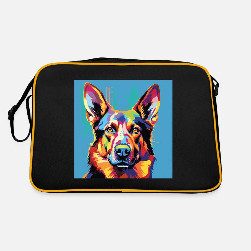 Deutscher Schäferhund Pop Art Retro Tasche