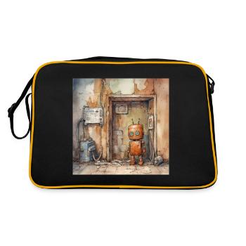 Old rusty abandoned robots - Retro Bag - black/gold - Back