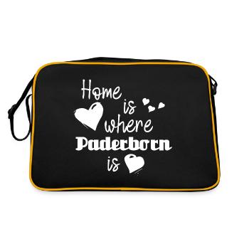 Zuhause in Paderborn - Home is where Paderborn is - Retro Tasche - Schwarz/Gold - Hinten