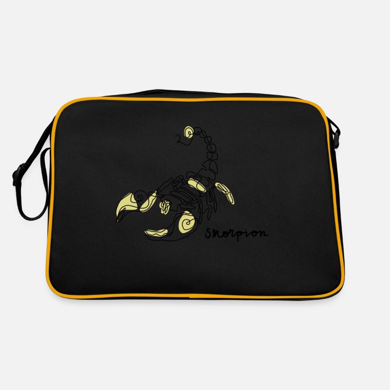 Sternzeichen Skorpion - Retro Tasche - Schwarz/Gold