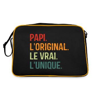 Papi L'original Le Vrai L'unique Cadeau Grand-père - Sac Retro - noir/or - Dos