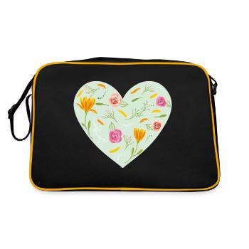 Cœur floral - Sac Retro - noir/or - Dos