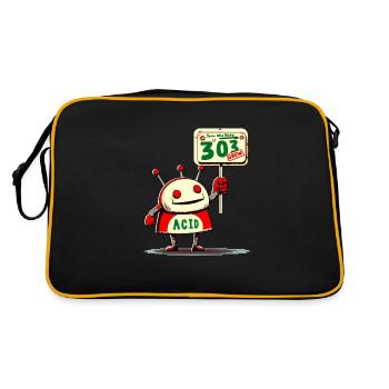 303 Acid Robot - Retro Tasche - Schwarz/Gold - Hinten
