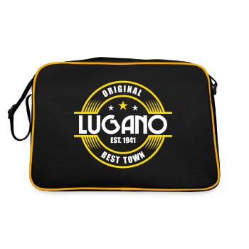 Lugano - Retro Tasche - Schwarz/Gold - Hinten