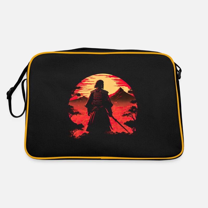 Samurai Warrior at Sunset - Retro Bag - black/gold