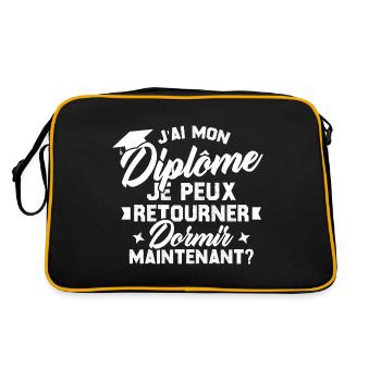 J'ai mon diplôme je peux retourner dormir? - Sac Retro - noir/or - Dos