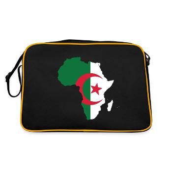 Drapeau de l'Algérie d'amour en carte de l'Afrique - Sac Retro - noir/or - Dos