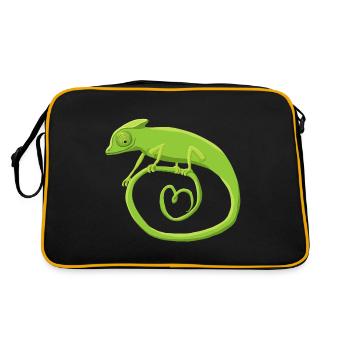 Caméléon sonnant avec le cœur - Sac Retro - noir/or - Dos