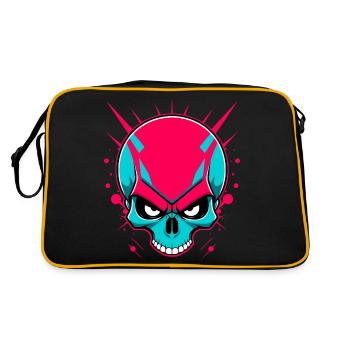 Colorful skull without lower jaw - Retro Bag - black/gold - Back