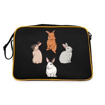 Cute rabbit design for bunny owners - Retro Bag - black/gold - Back