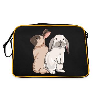 Cute rabbit design for bunny owners - Retro Bag - black/gold - Back