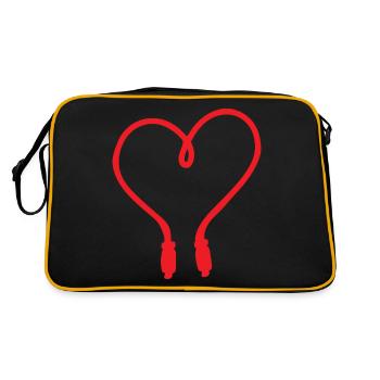 Conception de coeur rouge de corde pour cavalier de corde - Sac Retro - noir/or - Dos