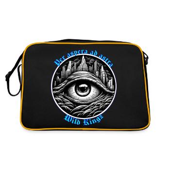 Per aspera ad astra. - Retro Tasche - Schwarz/Gold - Hinten