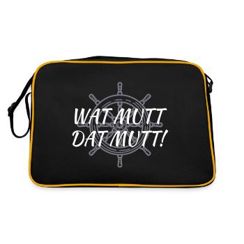 Wat Mutt Dat Mutt - Retro Tasche - Schwarz/Gold - Hinten