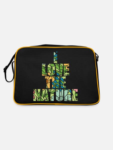 J’aime la nature - Sac Retro - noir/or - Dos