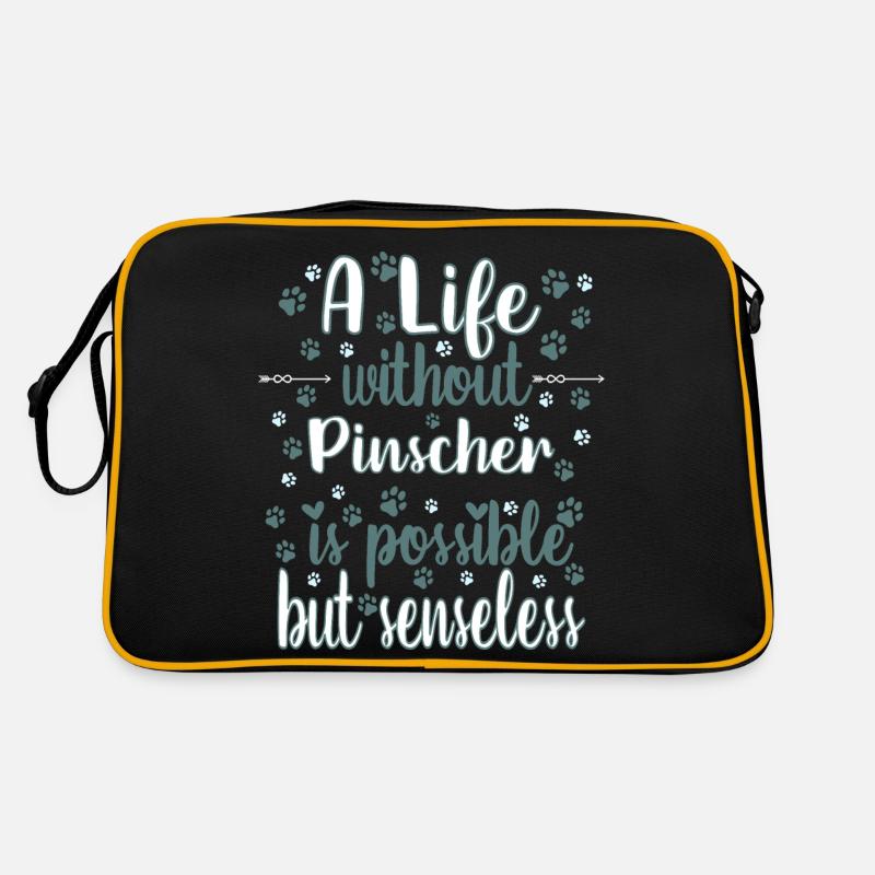 Leben Liebe Hunderasse Pinscher Hund Retro Tasche