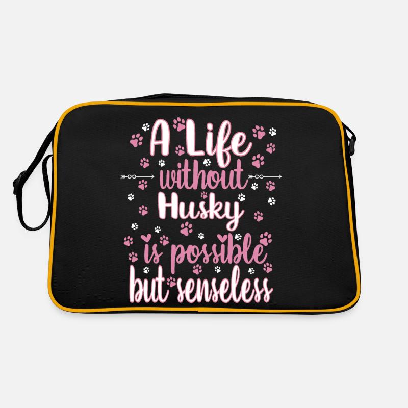 Leben Liebe Hunderasse Husky Hund Retro Tasche