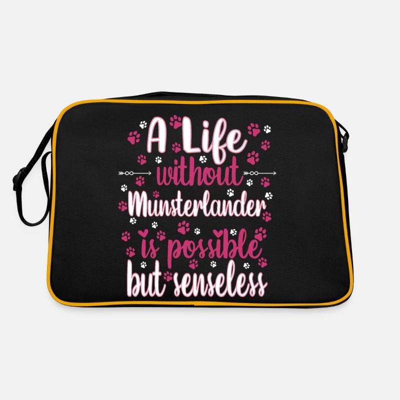 Hund Leben Liebe Hunderasse Münsterländer Retro Tasche