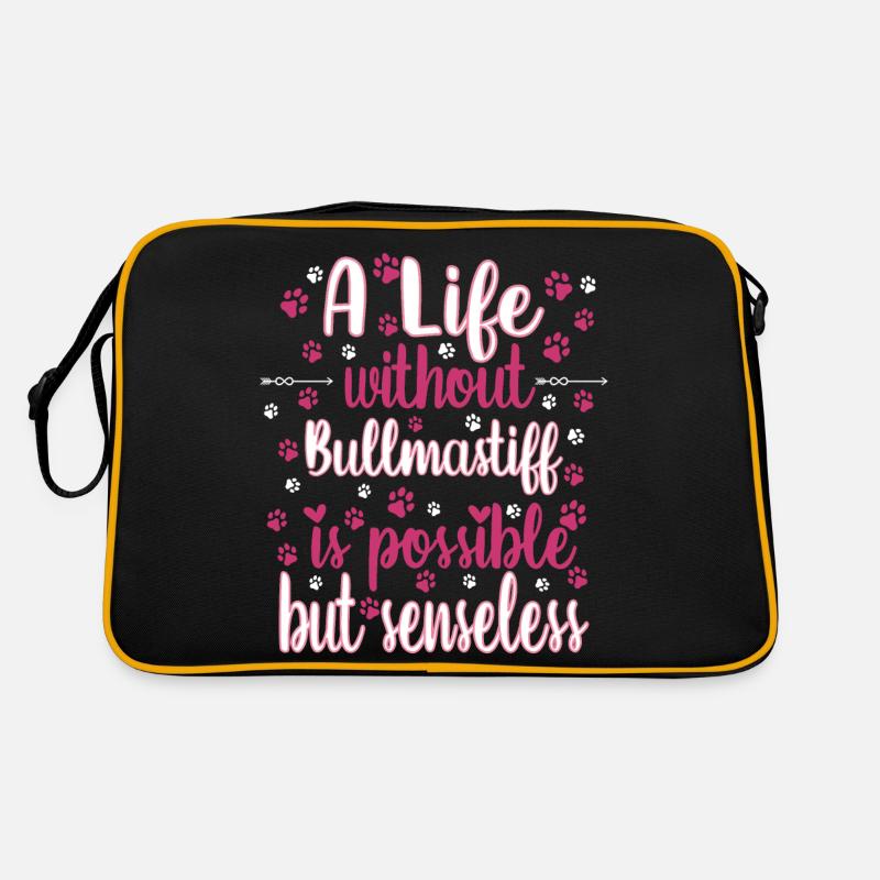 Hund Leben Liebe Hunderasse Bullmastiff Retro Tasche