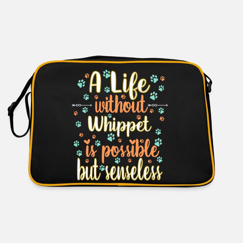 Hund Leben Liebe Hunderasse Whippet Retro Tasche