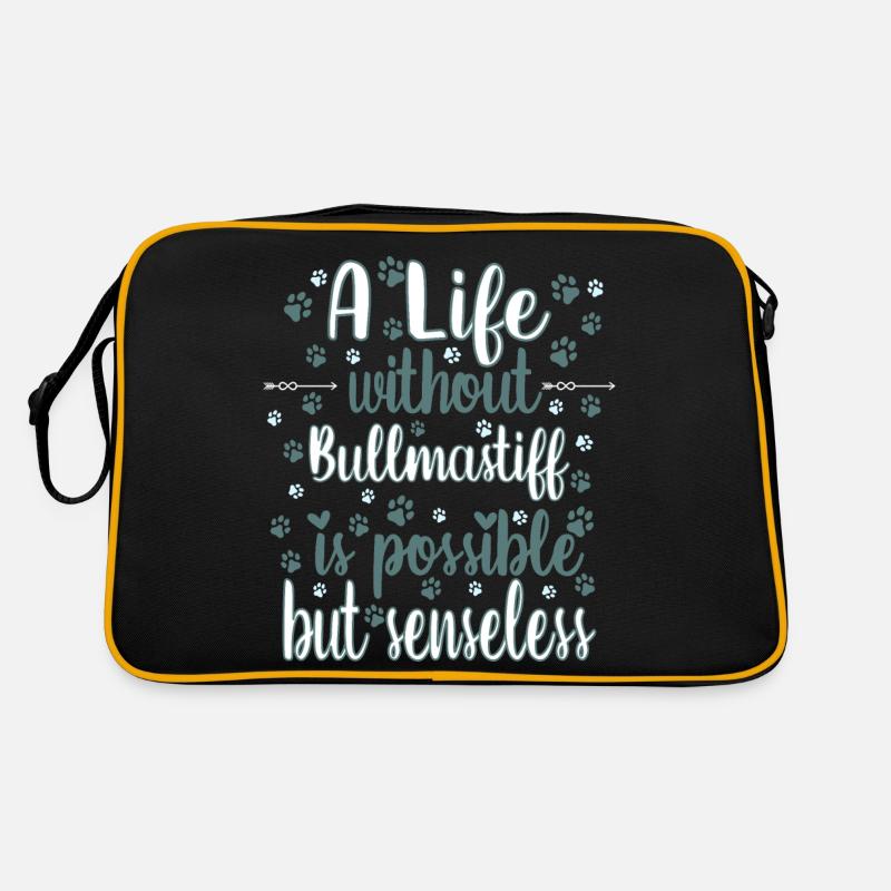 Hund Leben Liebe Hunderasse Bullmastiff Retro Tasche
