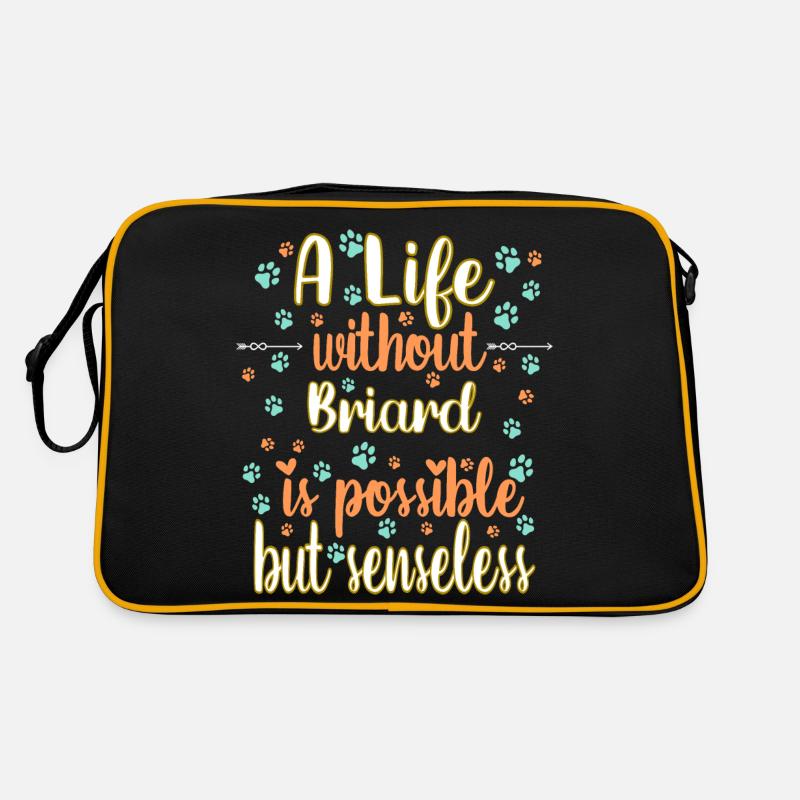 Hund Leben Liebe Hunderasse Briard Retro Tasche