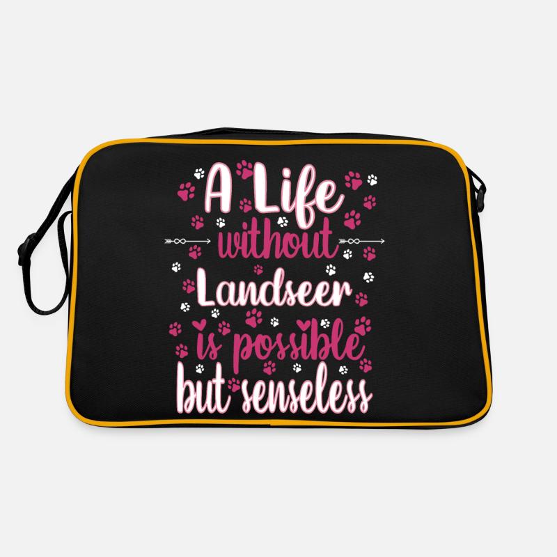Hund Leben Liebe Hunderasse Landseer Retro Tasche