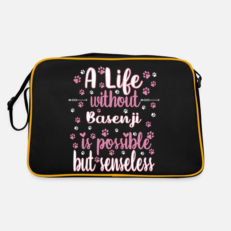 Hund Leben Liebe Hunderasse Basenji Retro Tasche