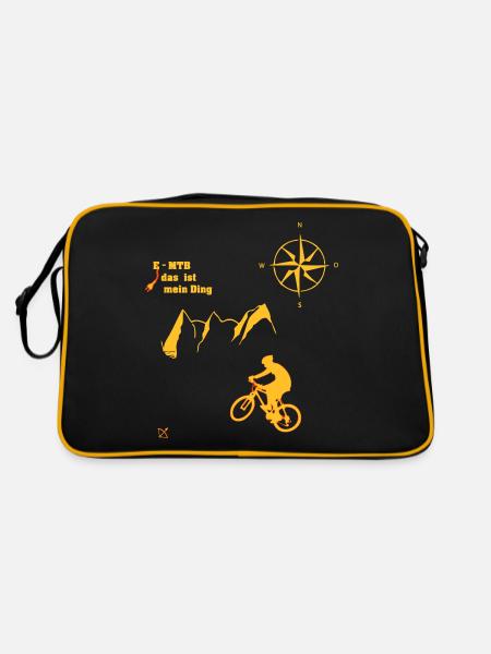E MTB Berge - Retro Tasche - Schwarz/Gold - Hinten