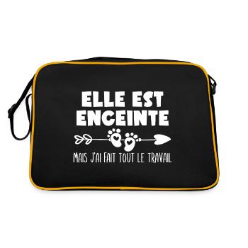 New Soon Dad Father-to-be Announcement Pregnancy - Retro Bag - black/gold - Back