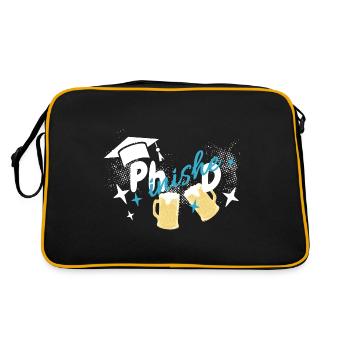 Abschluss Doktor Phinished Bier - Retro Tasche - Schwarz/Gold - Hinten