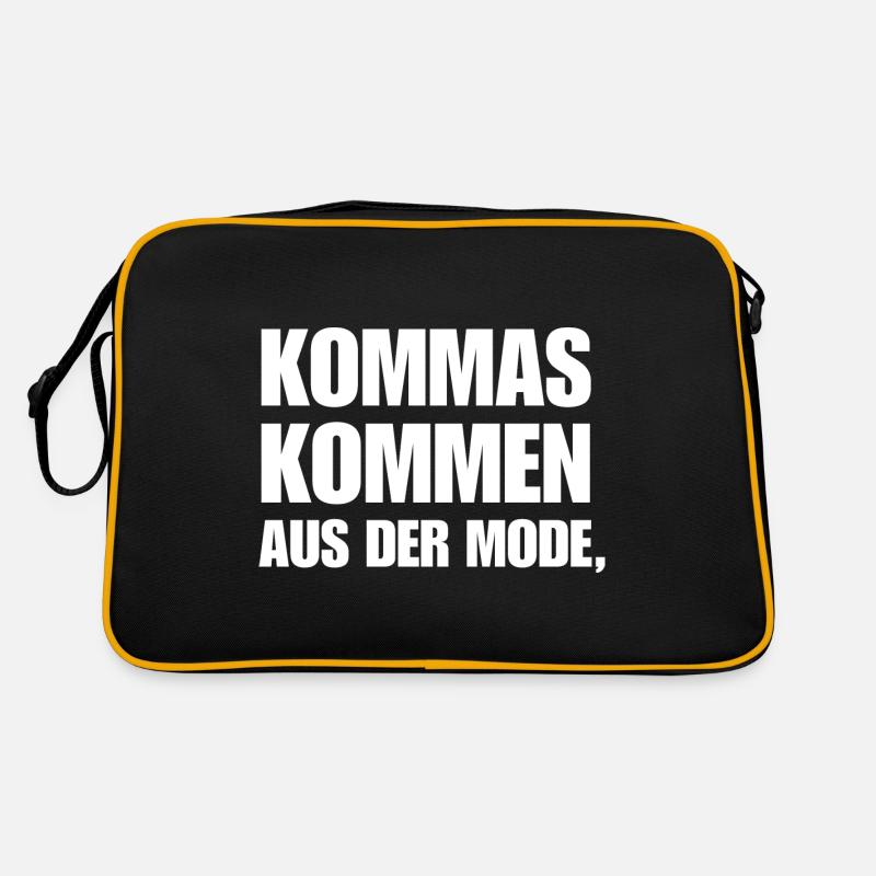 Kommas Kommen Aus Der Mode. Geschenk Deutschlehrer Retro Tasche