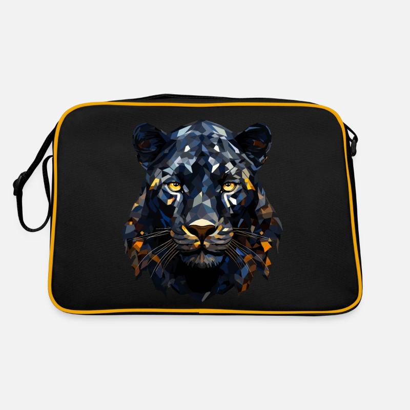 Schwarzer Panther Polygon Style Retro Tasche