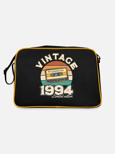 1994 Retro Sonnenuntergang Kassette - 1994 Geburtstagsgeschenk - Retro Tasche - Schwarz/Gold - Hinten