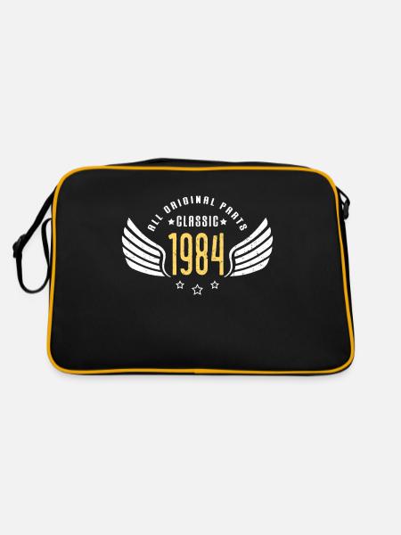 Ailes classiques 1984 - Cadeau d’anniversaire 1984 - Sac Retro - noir/or - Dos