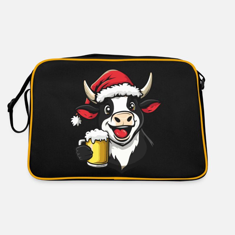Vache Noël Bière Drôle Sac Retro