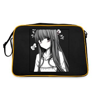 Delicate Flowers: Anime romantique Girl with Flower - Sac Retro - noir/or - Dos