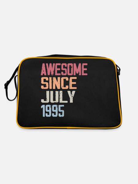 Juli 1995 Geburtstagsgeschenk Juli 1995 - Retro Tasche - Schwarz/Gold - Hinten